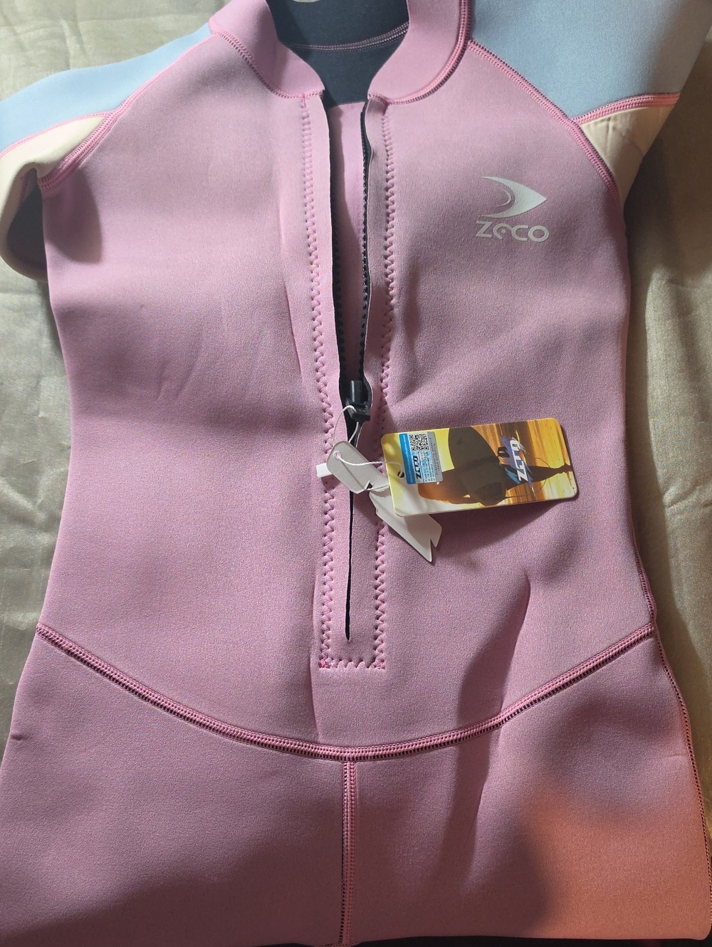 ZOCO Pink Wetsuit with Front Zip